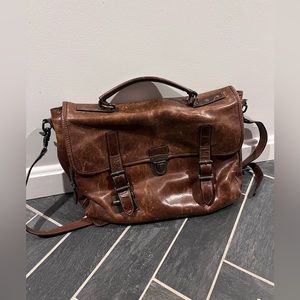 Genuine FRYE Logan leather briefcase.